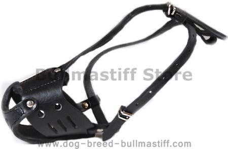 handmade leather dog muzzle