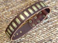 Gorgeous Wide Leather Dog Collar With Plates