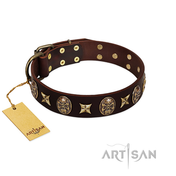 Designer genuine leather collar for your dog