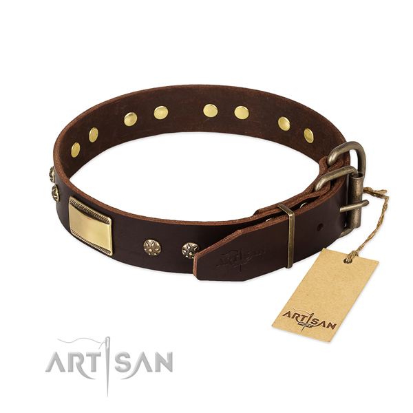 Awesome genuine leather collar for your doggie