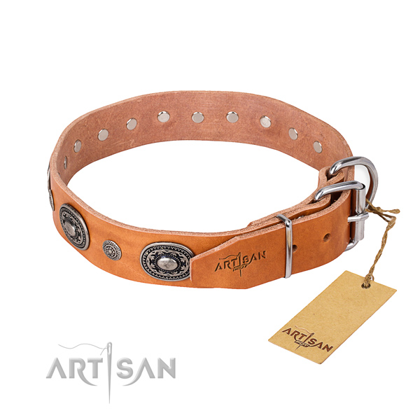 Top rate full grain leather dog collar handcrafted for everyday use