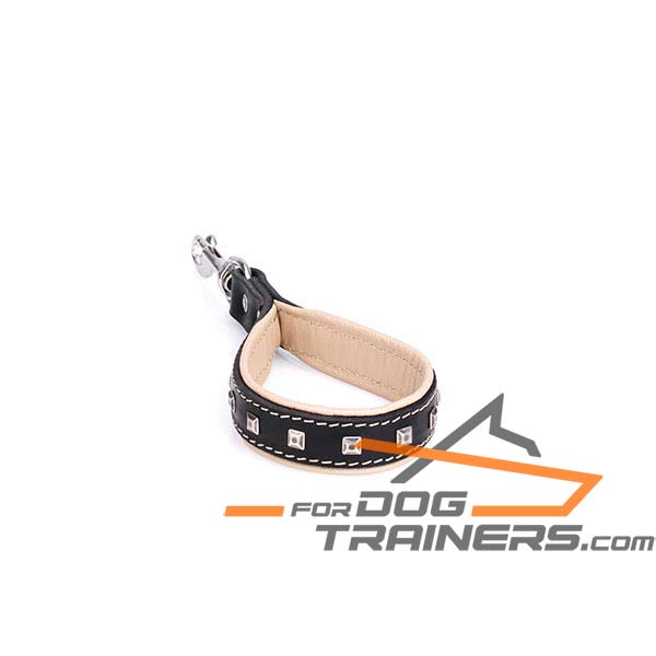 Stitched leather dog leash